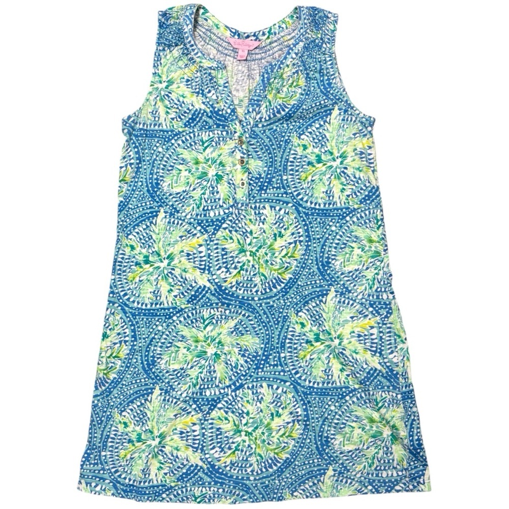 Lilly Pulitzer Essie Shift Henley Dress Size XS Tropic Like It's Hot Bennet Blue